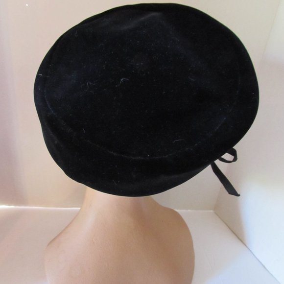 SALE Vintage Black Velvet Topper Ribbon Accents - Picture 3 of 9